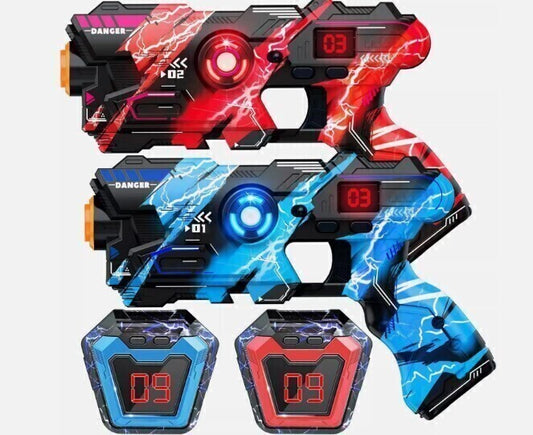 Laser Tag Guns Set of 2 or 4 with Digital LED Score Display Vest