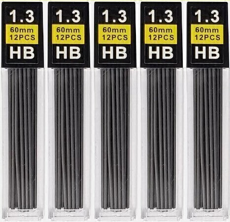 1.3 mm Mechanical Pencil Lead Refills 60 Black Graphite