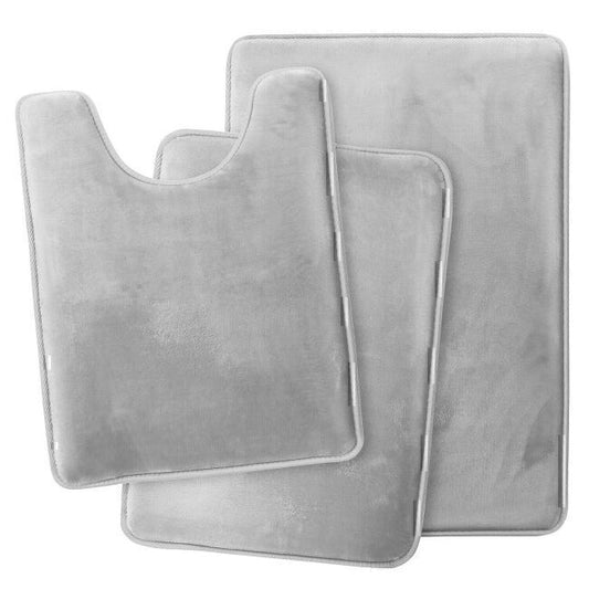 memory foam toilet rug silver