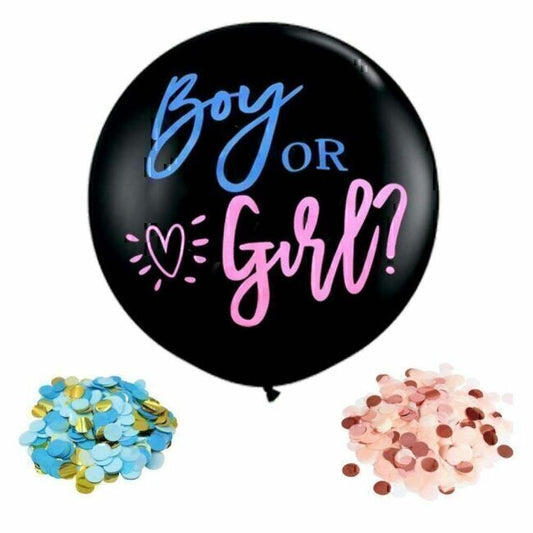 36 Inch Black Baby Gender Reveal Balloo