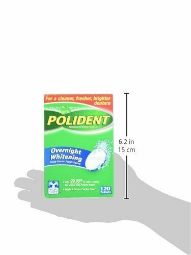 Polident Overnight Whitening Antibacterial Denture Cleanser