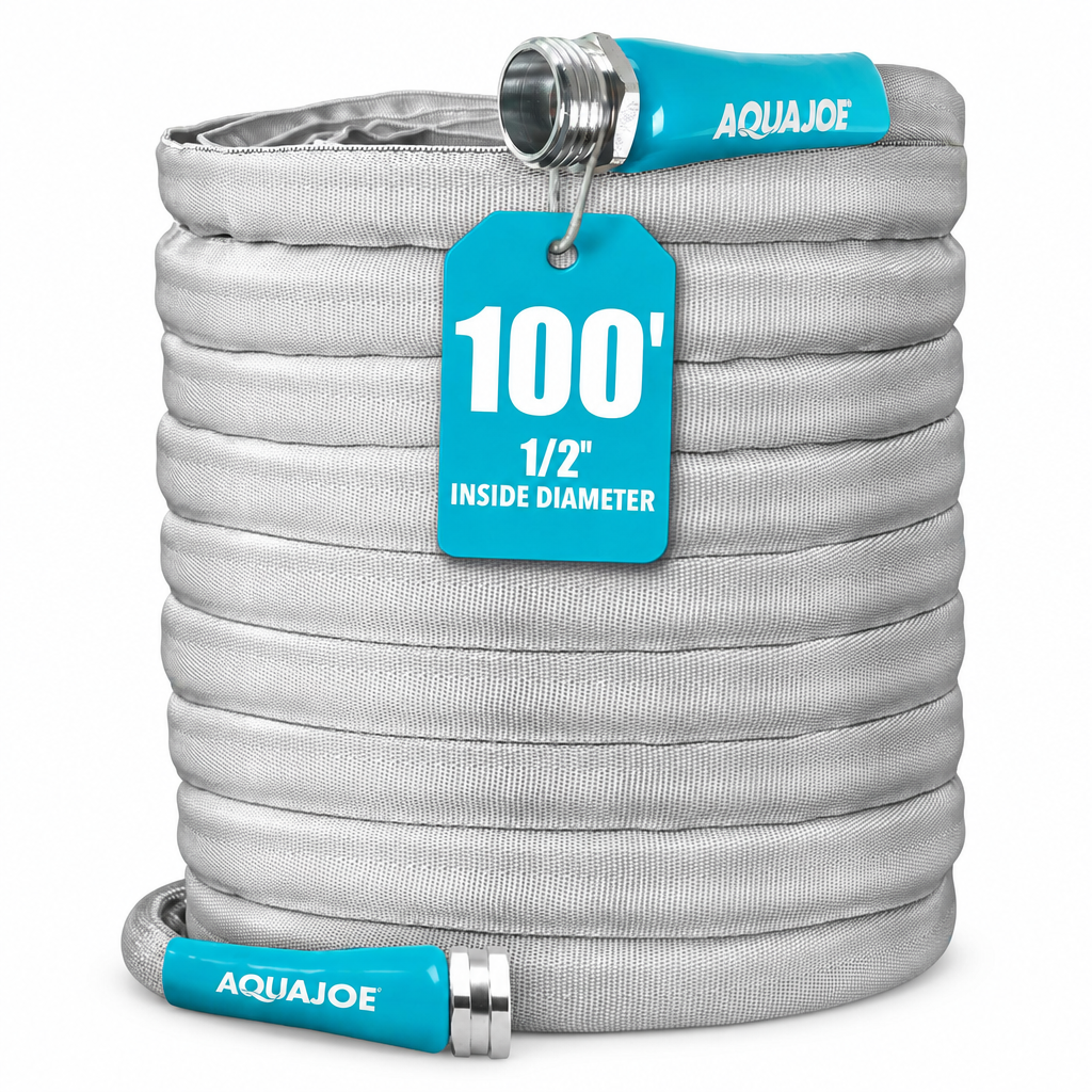 Aqua Joe AJFJH100-PRX Garden Hose 100' x 1/2" Kink-Resistant FiberJacket